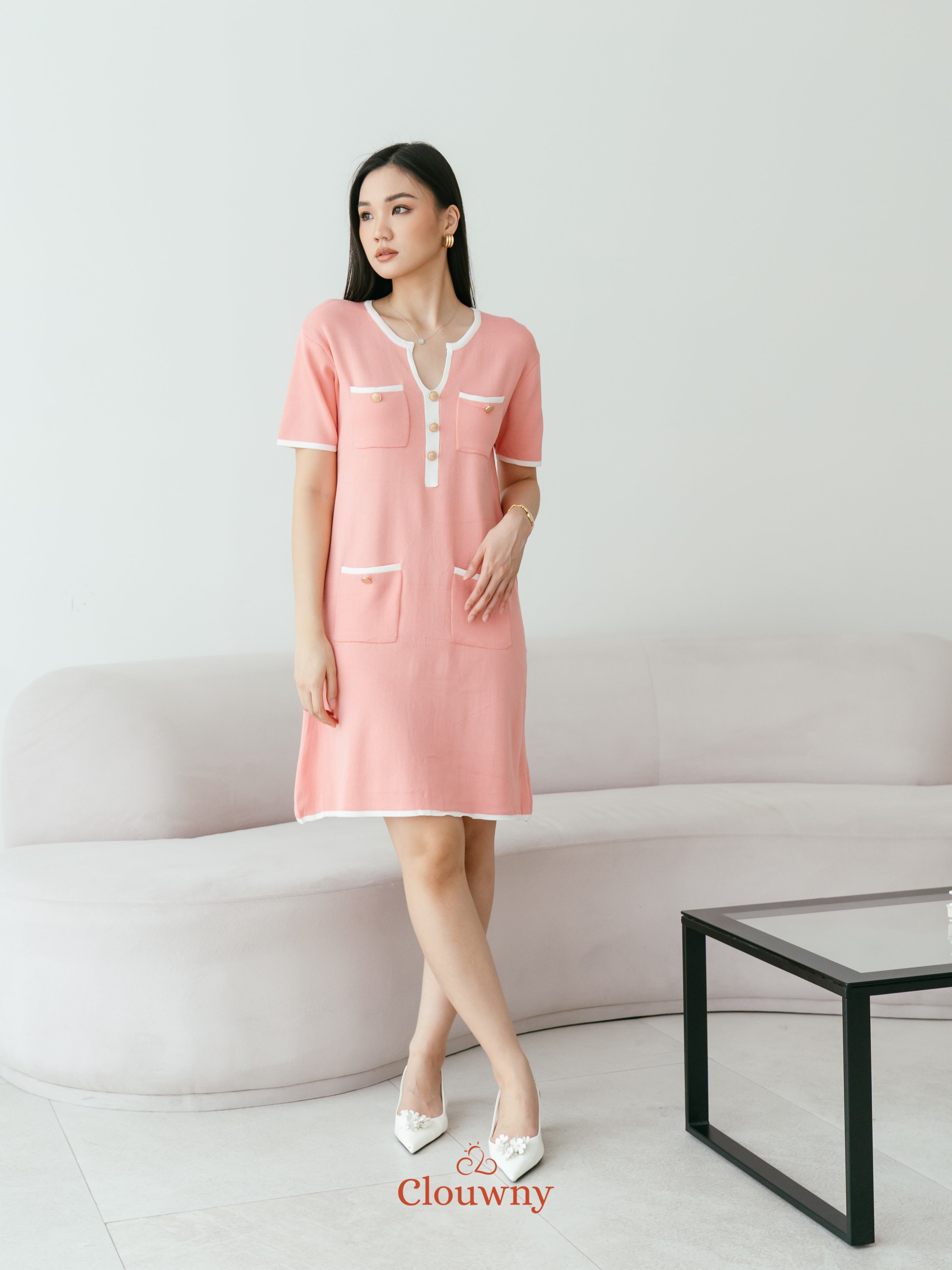 Ventura Knit Dress - Peach
